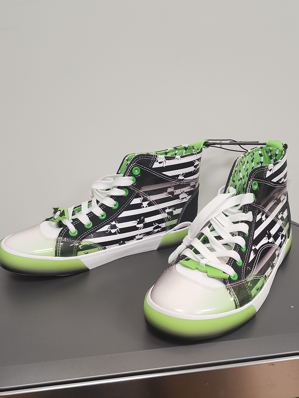 Pepe Jeans Black, White & Green High-Top Kids Sneakers